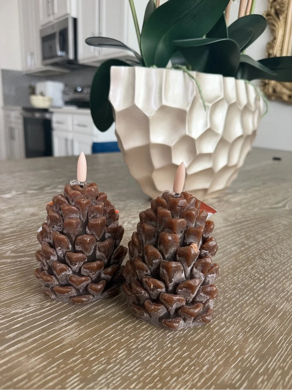 2026 Hobby Lobby VIRAL Pinecone Decorative LED Candles (Set of 2- Home Accents